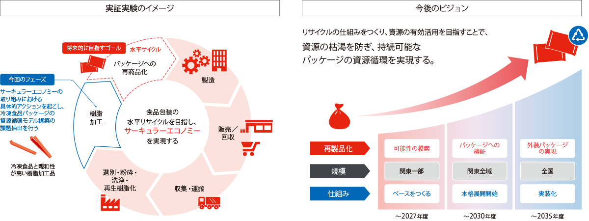店頭回収した市販用冷凍食品包装（フィルム）のリサイクル